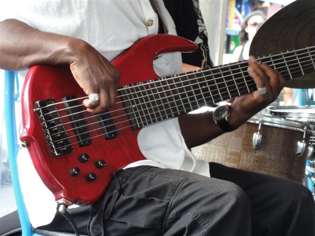 7-string bass guitar. In San Francisco.